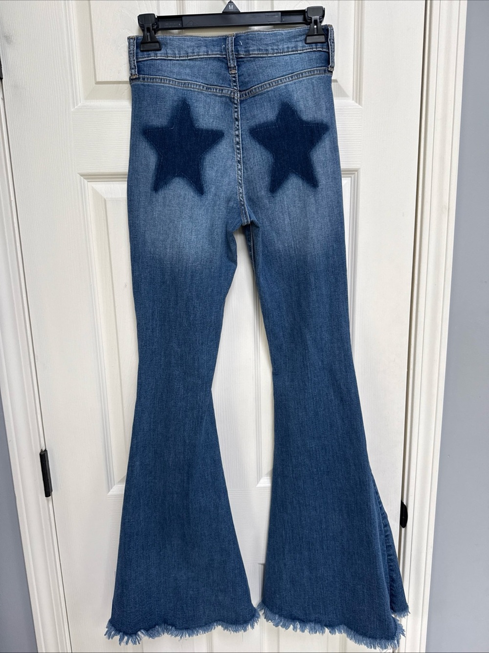 SNEAK PEEK Super Flare Raw Hem High Rise distressed stretch STAR jeans sz 1 / 25